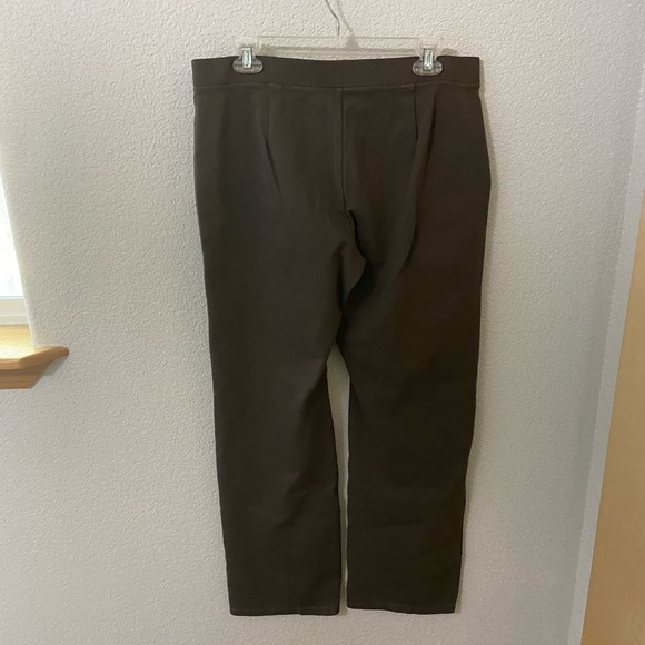 Eileen Fisher Ponte Pants Wide Leg Trousers Pull On Medium Brown - Picture 3 of 3